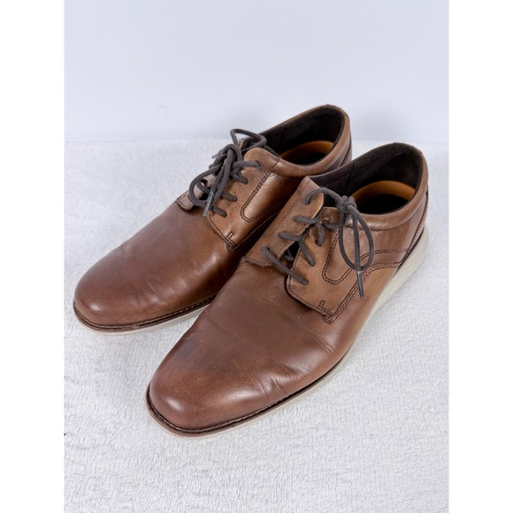 Rockport Other - Rockport Total Motion Sport Dress Plain Toe Oxford Brown Leather Mens Shoes